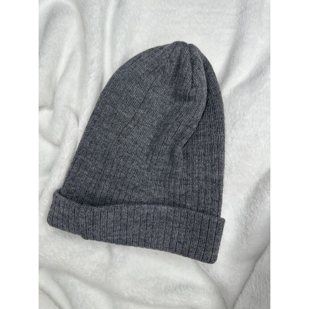 Bula Hat Beanie Knit One Size Gray Ribbed Cuffed Winter Unisex Stretch - Picture 2 of 3